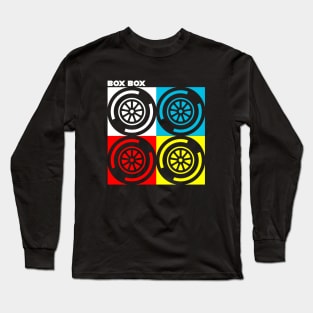 "Box Box" F1 Tyre Compound Design Long Sleeve T-Shirt